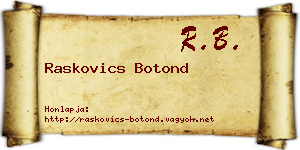 Raskovics Botond névjegykártya