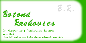 botond raskovics business card
